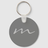 Trendy modern monogram professioneel grijs sleutelhanger (Achterkant)