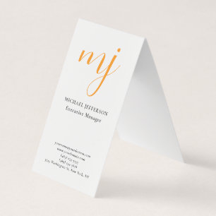 Trendy Modern Monogram Zwarte & Witte Visitekaartjes