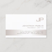 Trendy Modern Monogrammed Elegant Sjabloon Visitekaartje (Achterkant)