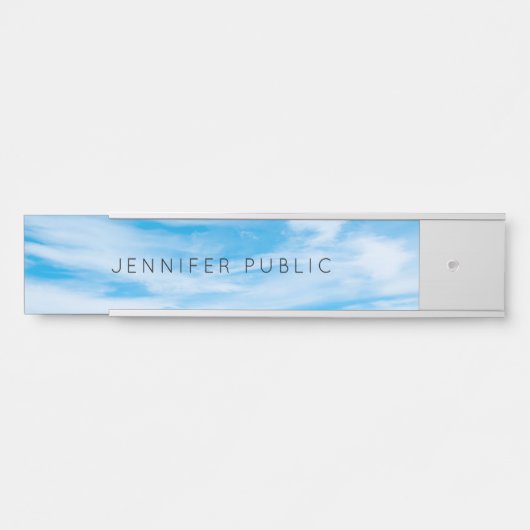 Trendy Modern Natuur Sjabloon Clouds Blue Sky Deurbordje (Voorkant)