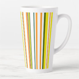 Trendy Modern Nieuw Oranje Geel Witte Strepen Latte Mok