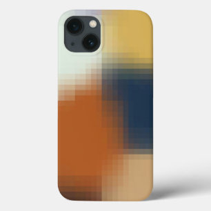 Trendy modern Oranje blauw beige patroon iPhone 13 Hoesje
