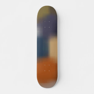 Trendy modern Oranje blauw beige patroon Skateboard