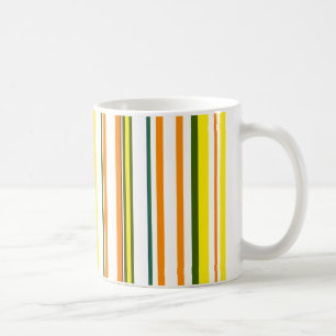 Trendy Modern Oranje Geel Witte Strepen Koffiemok
