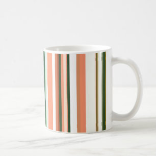 Trendy Modern Oranje Groen Witte Strepen Koffiemok