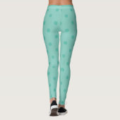 Trendy Modern Pastel Blues Polka Dot Leggings (Achterkant)