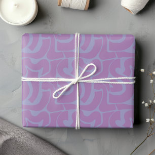Trendy Modern Pastel Gekleurd Roze & Pastel Blue Inpakpapier Vel