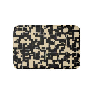 Trendy modern patroon - zwart/tan(kleur aanpasbaar badmat