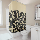 Trendy Modern Pattern - Black/Tan (verwisselbaar) Douchegordijn (In situ)