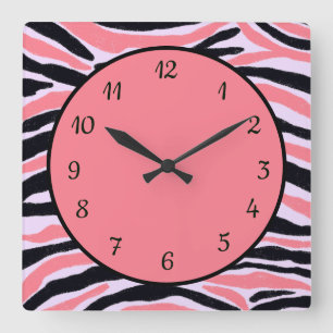 Trendy Modern Pink Abstract Patroon Vierkante Klok