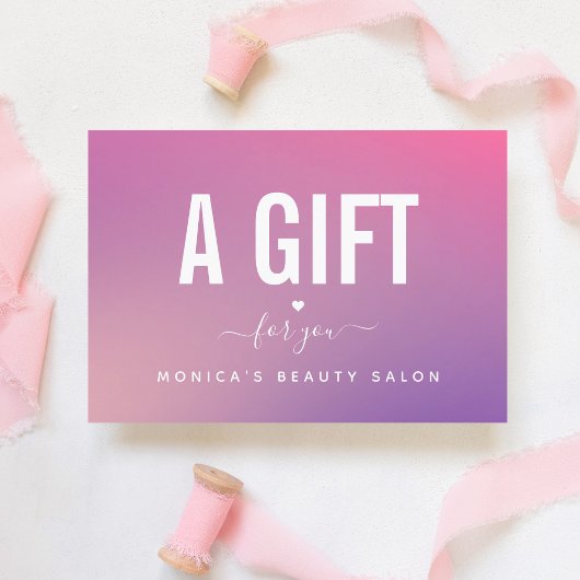Trendy Modern Pink Gradient Beauty Salon 