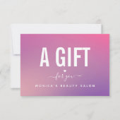 Trendy Modern Pink Gradient Beauty Salon  (Voorkant)