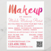 Trendy Modern Pink Makeup Artist Adverteren Flyer (Voorkant)