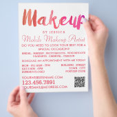 Trendy Modern Pink Makeup Artist Adverteren Flyer (Hand)