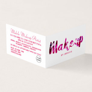 Trendy Modern Pink Makeup Artist Loyalty Card Visitekaartjes