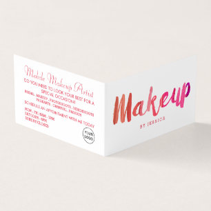Trendy Modern Pink Makeup Artist Loyalty Card Visitekaartjes