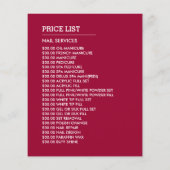 Trendy Modern Pink Nail Technicien, Nail Salon Flyer (Achterkant)