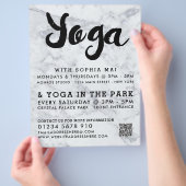 Trendy Modern Pink Yoga Class Adverteren Flyer (Hand)