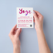 Trendy Modern Pink Yoga Class Adverteren Flyer (Hand)