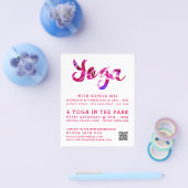 Trendy Modern Pink Yoga Class Adverteren Flyer (Enkel)