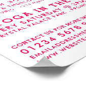 Trendy Modern Pink Yoga Class Adverteren Poster (Hoek)