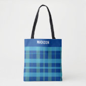 Trendy Modern plaid gepersonaliseerd Draagtas (Voorkant)
