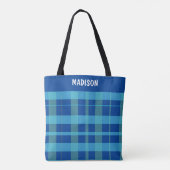 Trendy Modern plaid gepersonaliseerd Draagtas (Achterkant)