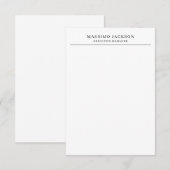 Trendy Modern Plain Black & White Professional Informatiekaartje (Voorkant / Achterkant)