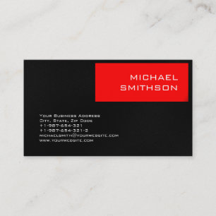 Trendy Modern Red Stripe Black Grey Visitekaartje