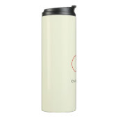Trendy Modern Rood Monogram Beige Thermosbeker (Gedraaid links)