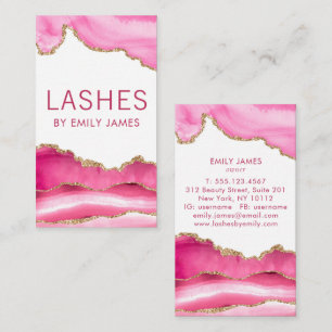 Trendy Modern Roze Agate Lash Extensions Beauty Visitekaartje