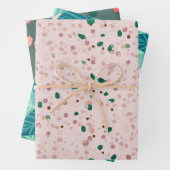 Trendy Modern roze & groen Abstract patroon Inpakpapier Vel (In situ)