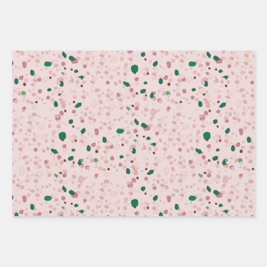 Trendy Modern roze & groen Abstract patroon Inpakpapier Vel (Voorkant)