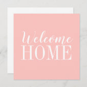 Trendy modern roze welkom wenskaart thuis (Voorkant / Achterkant)