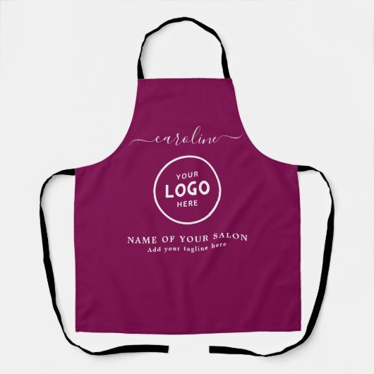  Trendy Modern Salon Logo Apron Schort (Voorkant)