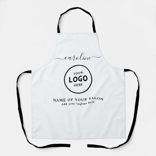 Trendy Modern Salon Logo Apron Schort (Voorkant)