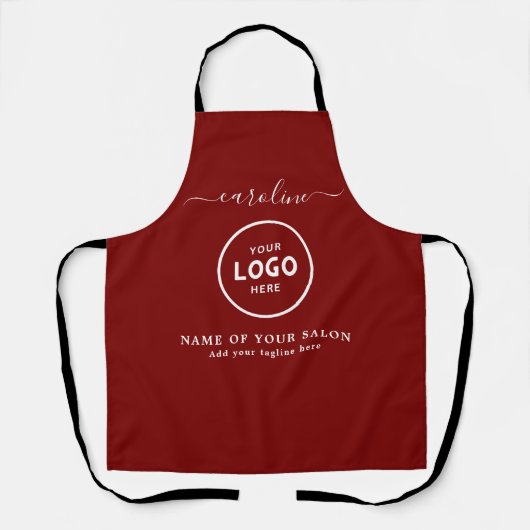 Trendy Modern Salon Logo Apron Schort (Voorkant)