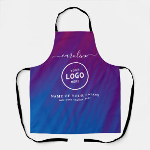 Trendy Modern Salon Logo Schort