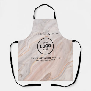 Trendy Modern Salon Logo Schort