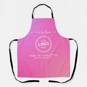 Trendy Modern Salon Logo Schort