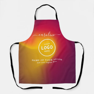 Trendy Modern Salon Logo Schort