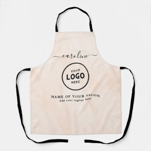Trendy Modern Salon Logo Schort