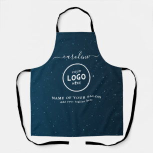 Trendy Modern Salon Logo Schort