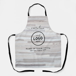 Trendy Modern Salon Logo Schort