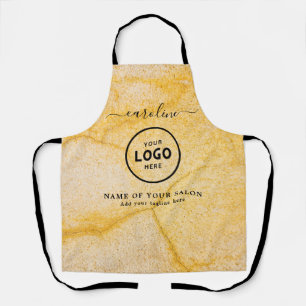 Trendy Modern Salon Logo Schort