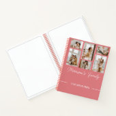 Trendy Modern Script familienaam & fotocollage Notitieboek (Binnen)