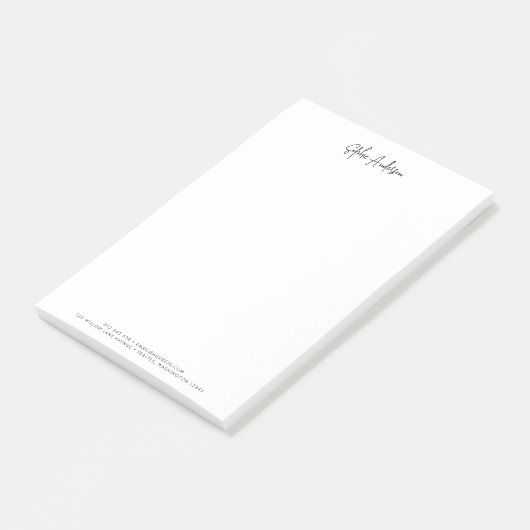 Trendy Modern Script minimalistisch gepersonalisee Post-it® Notes (Schuin)