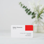 Trendy Modern Script Red & White-minimalistisch on Visitekaartje (Staand voorkant)