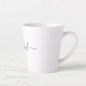 Trendy Modern Script Typografie Naam Latte Mok (Rechts)