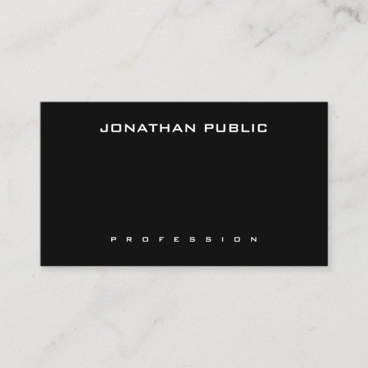 Trendy Modern Simple Elegant Black White Sjabloon Visitekaartje (Voorkant)